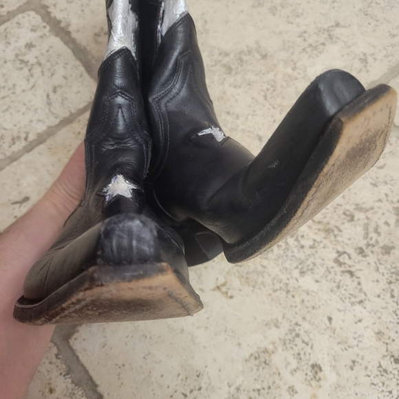 Black Cowboy Boots with Silver Stars - Picture 17 of 17